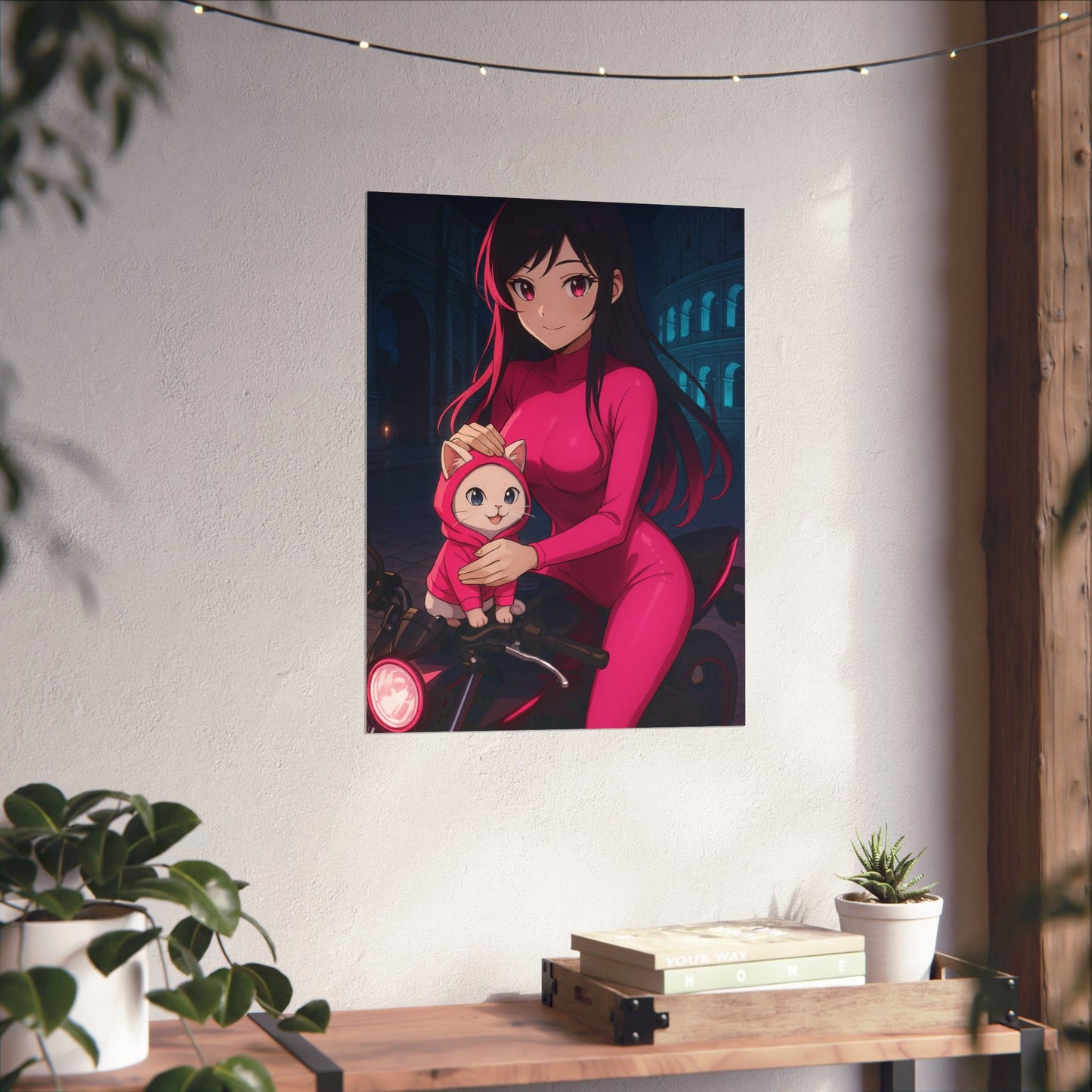 Anime Summer Poster, Adorable Art Print, Girl in Orchard, Wall Decor, Gift for Anime Lovers, Cute Decor for Home