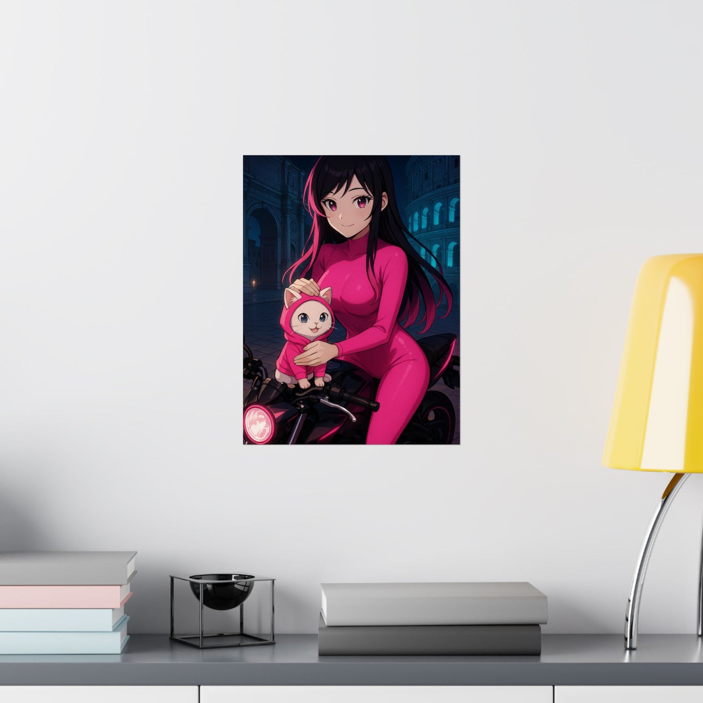 Anime Summer Poster, Adorable Art Print, Girl in Orchard, Wall Decor, Gift for Anime Lovers, Cute Decor for Home
