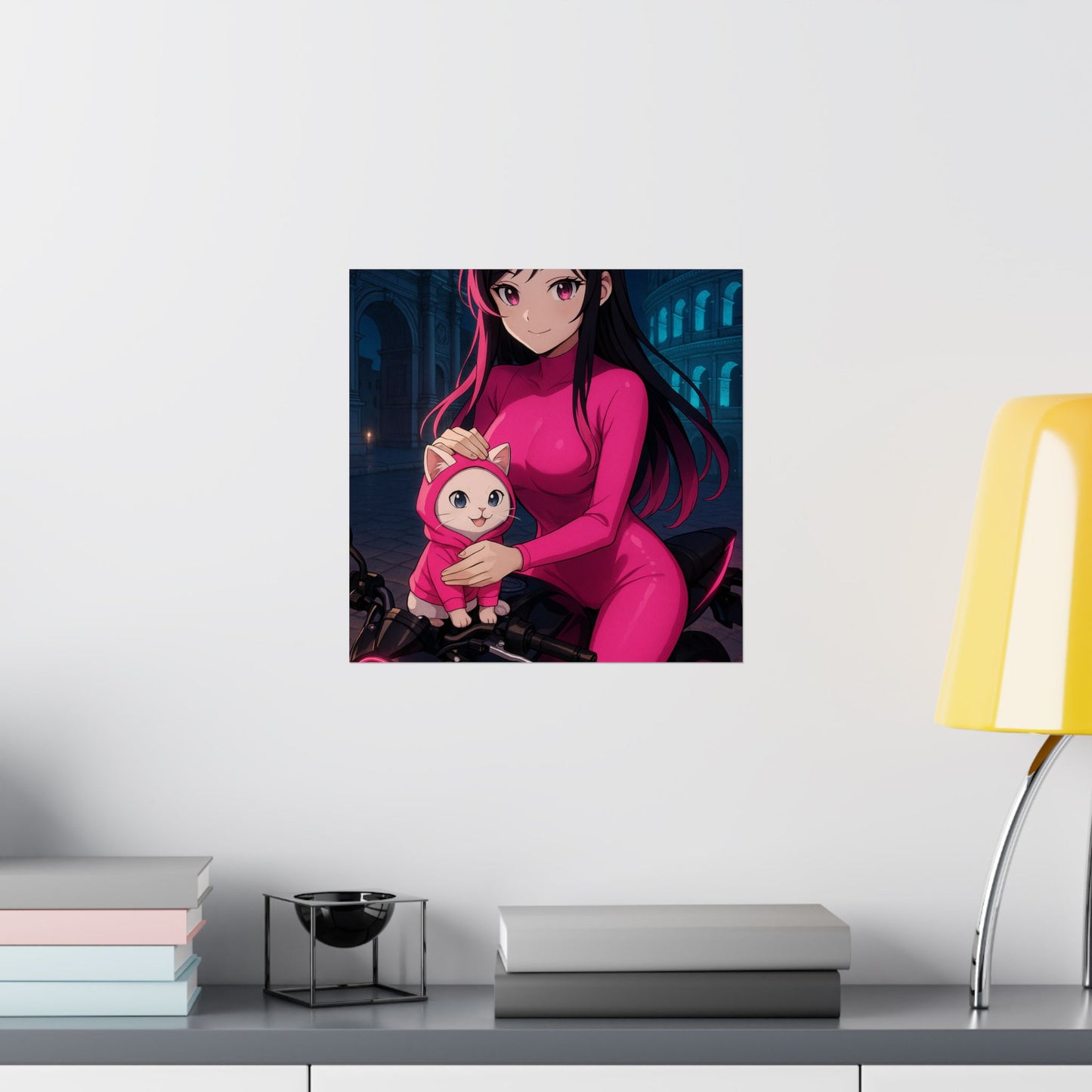 Anime Summer Poster, Adorable Art Print, Girl in Orchard, Wall Decor, Gift for Anime Lovers, Cute Decor for Home