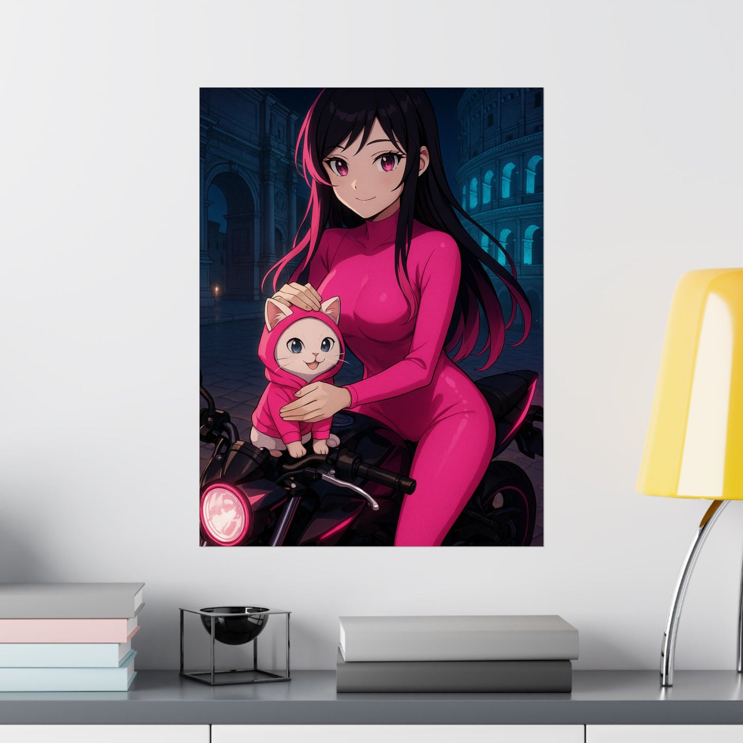 Anime Summer Poster, Adorable Art Print, Girl in Orchard, Wall Decor, Gift for Anime Lovers, Cute Decor for Home