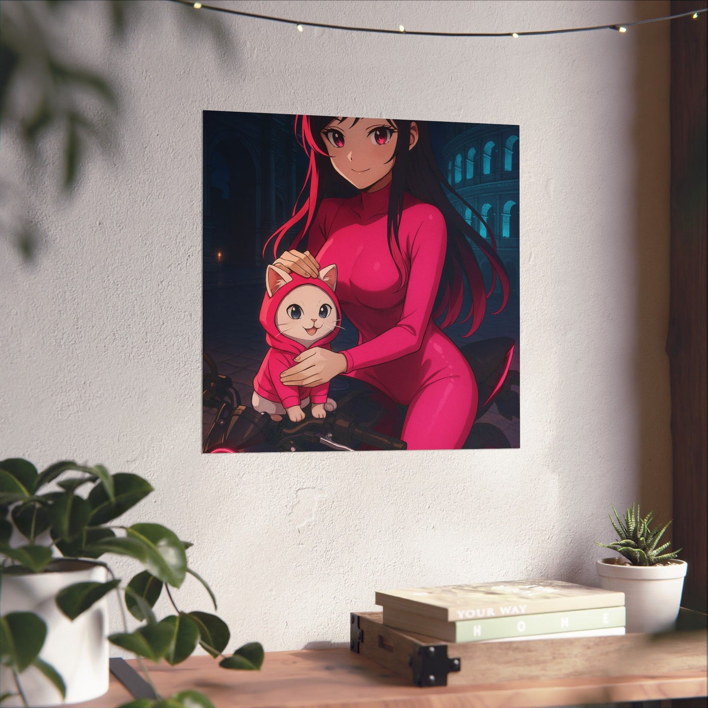 Anime Summer Poster, Adorable Art Print, Girl in Orchard, Wall Decor, Gift for Anime Lovers, Cute Decor for Home