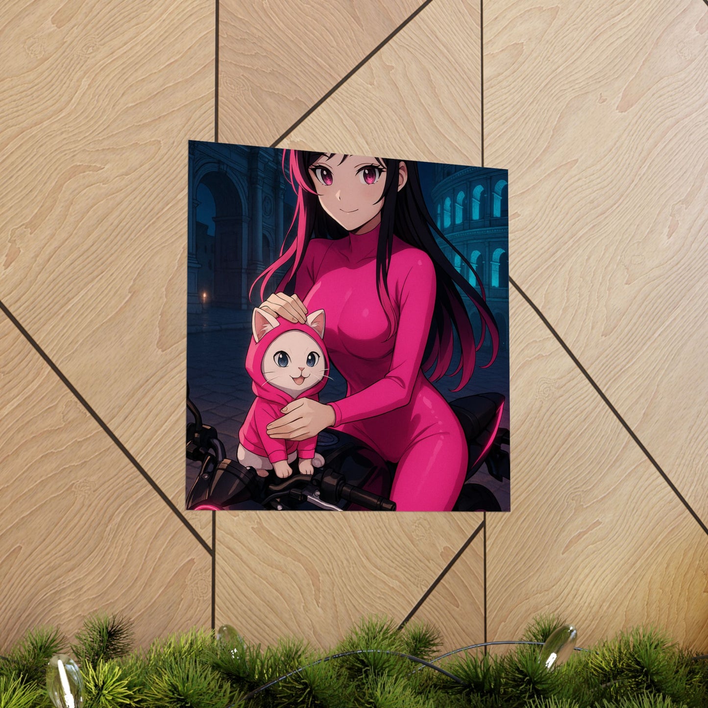 Anime Summer Poster, Adorable Art Print, Girl in Orchard, Wall Decor, Gift for Anime Lovers, Cute Decor for Home