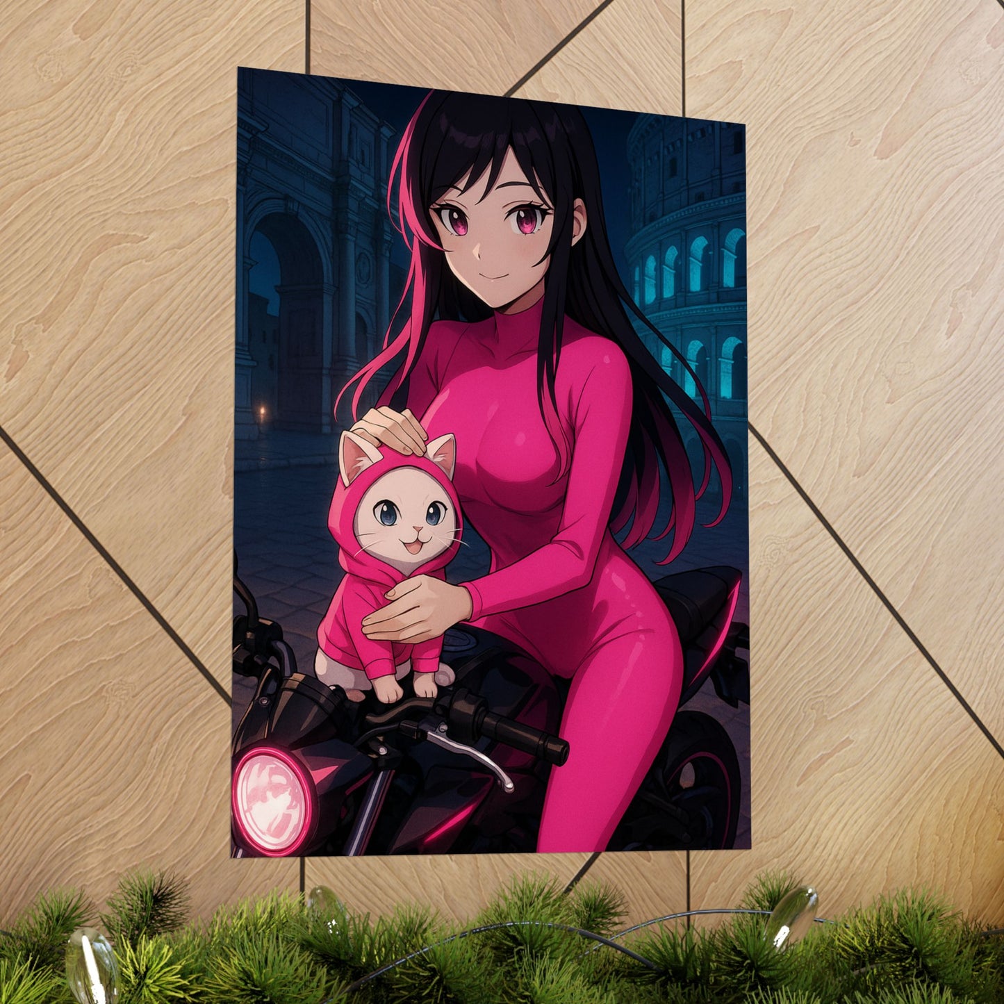 Anime Summer Poster, Adorable Art Print, Girl in Orchard, Wall Decor, Gift for Anime Lovers, Cute Decor for Home