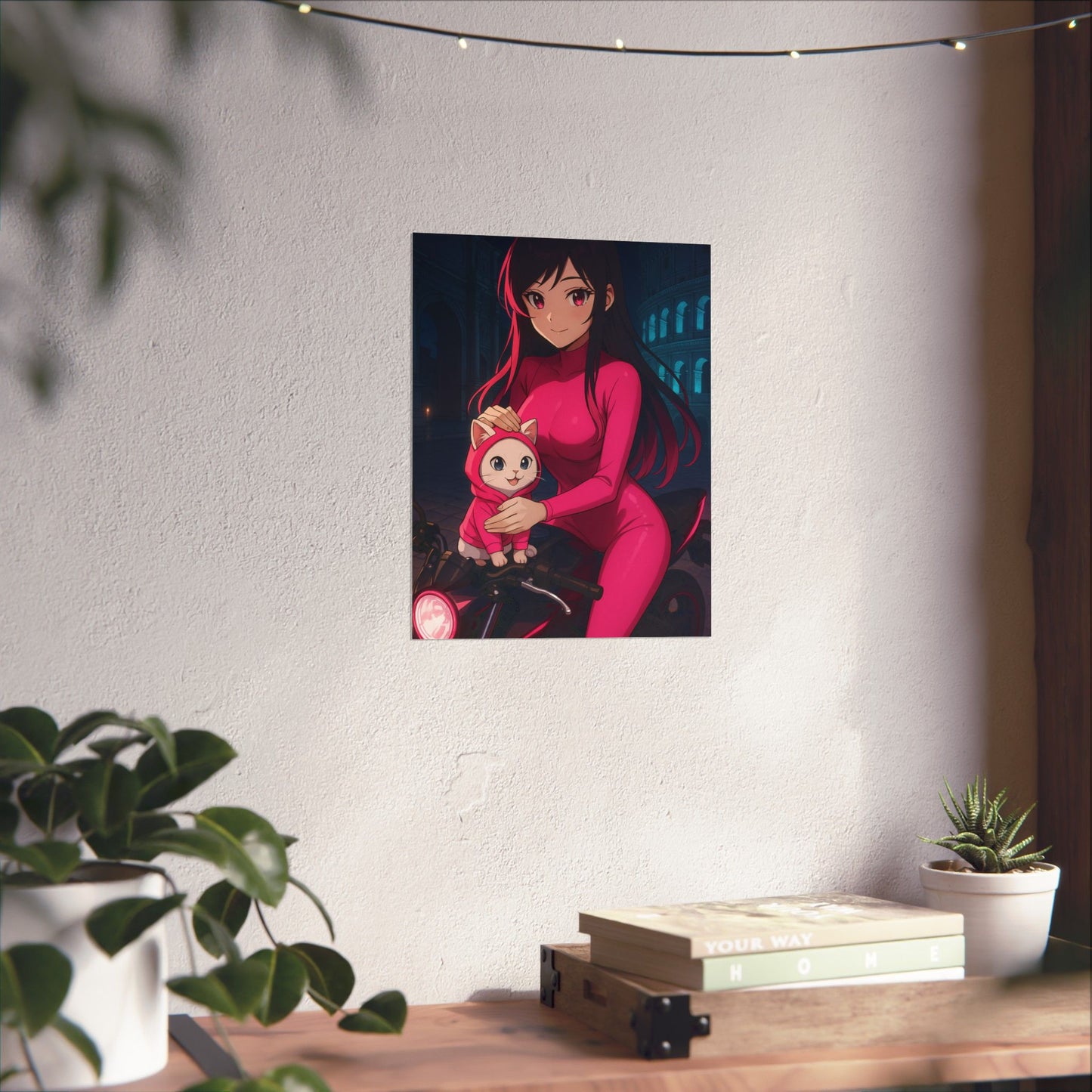 Anime Summer Poster, Adorable Art Print, Girl in Orchard, Wall Decor, Gift for Anime Lovers, Cute Decor for Home
