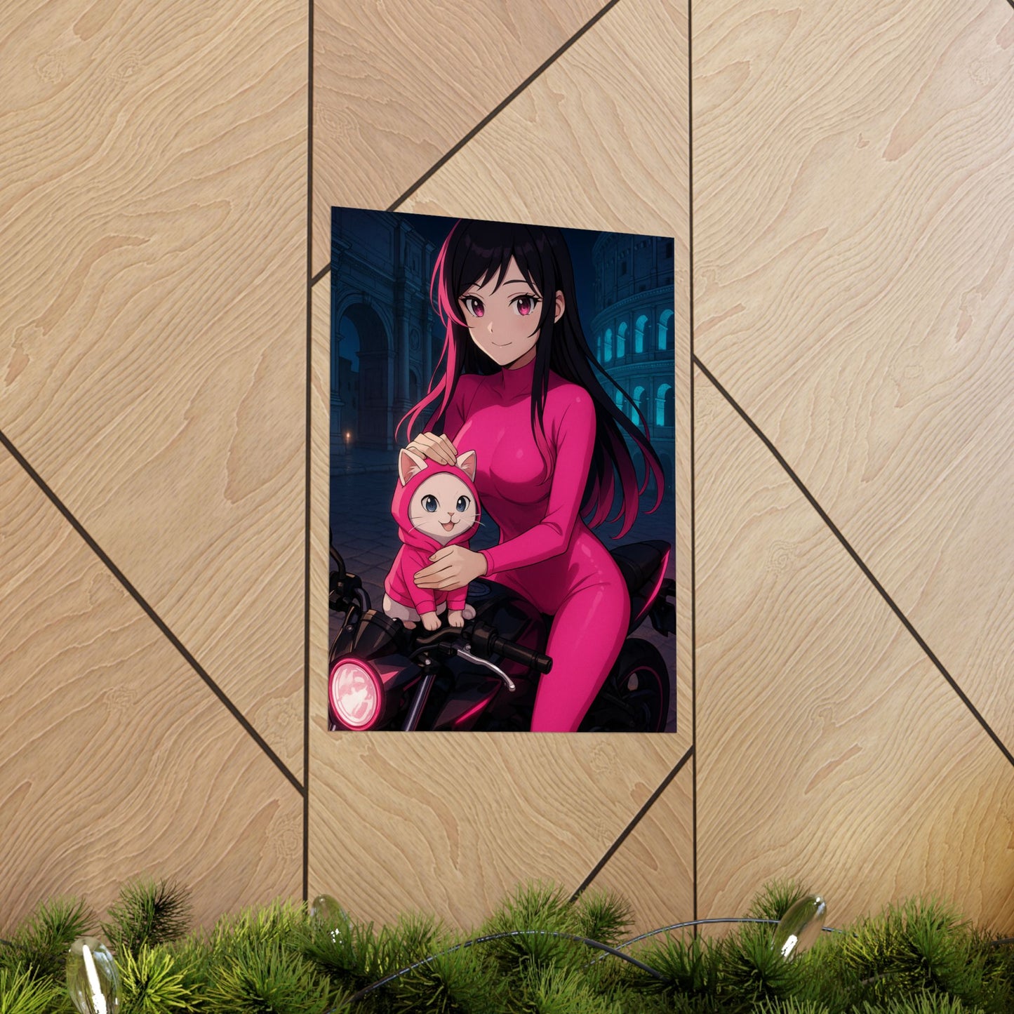 Anime Summer Poster, Adorable Art Print, Girl in Orchard, Wall Decor, Gift for Anime Lovers, Cute Decor for Home
