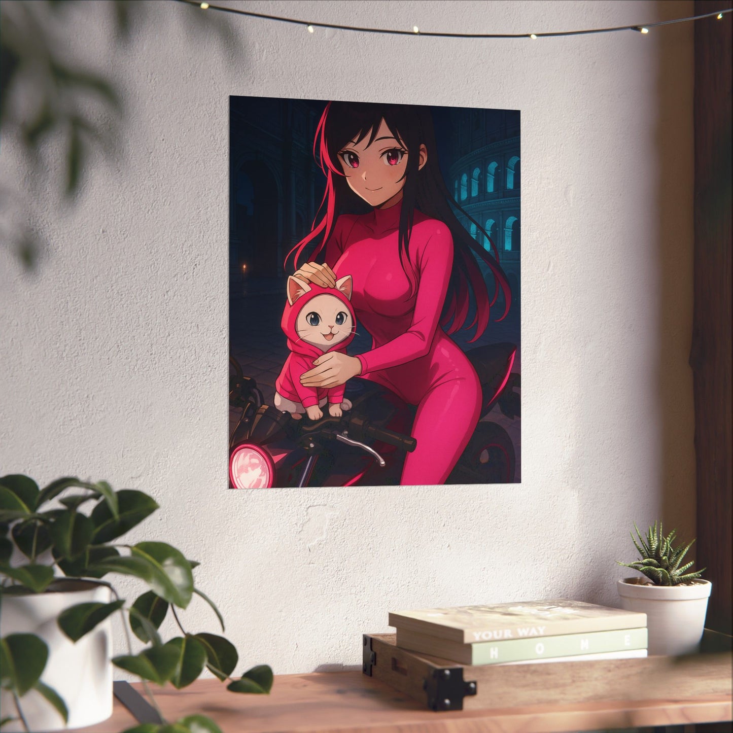 Anime Summer Poster, Adorable Art Print, Girl in Orchard, Wall Decor, Gift for Anime Lovers, Cute Decor for Home