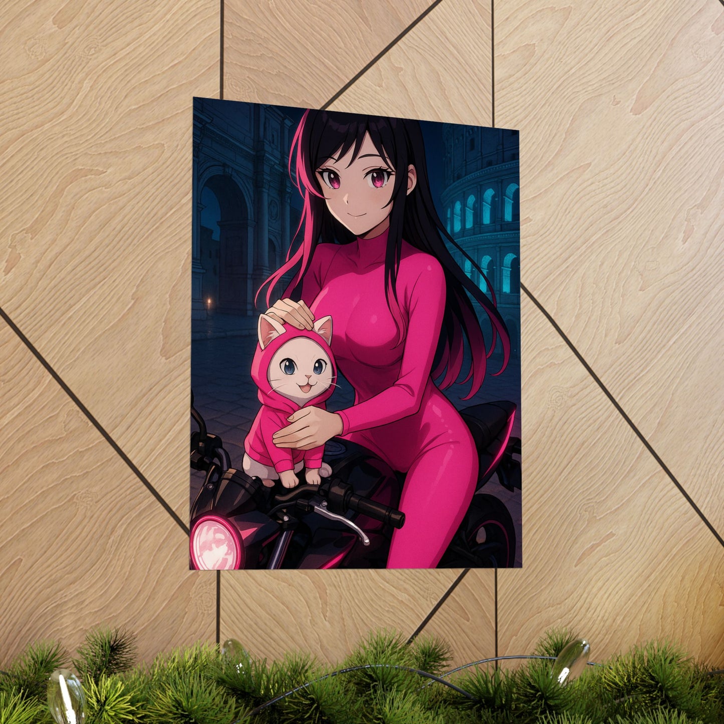 Anime Summer Poster, Adorable Art Print, Girl in Orchard, Wall Decor, Gift for Anime Lovers, Cute Decor for Home