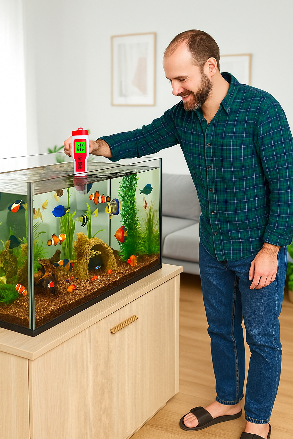 4-in-1 PH/EC Digital Tester - Hydroponics & Aquarium