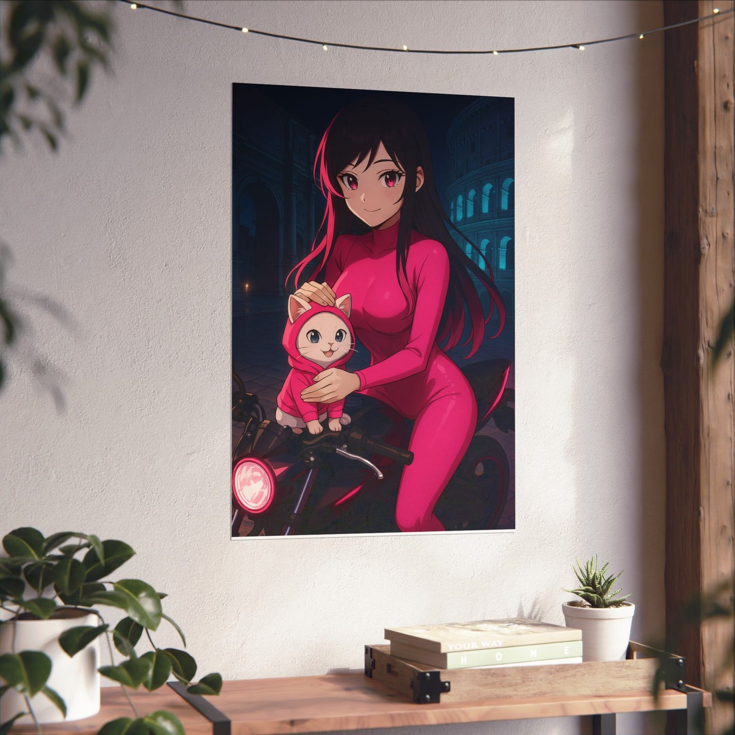 Anime Summer Poster, Adorable Art Print, Girl in Orchard, Wall Decor, Gift for Anime Lovers, Cute Decor for Home