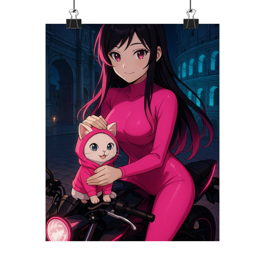 Anime Summer Poster, Adorable Art Print, Girl in Orchard, Wall Decor, Gift for Anime Lovers, Cute Decor for Home