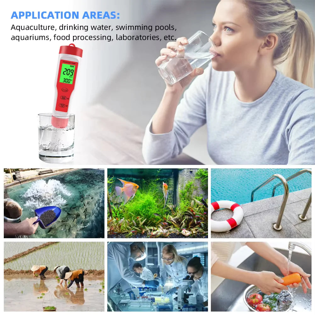 4-in-1 PH/EC Digital Tester - Hydroponics & Aquarium
