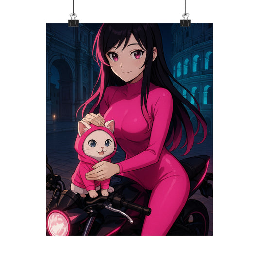 Anime Summer Poster, Adorable Art Print, Girl in Orchard, Wall Decor, Gift for Anime Lovers, Cute Decor for Home