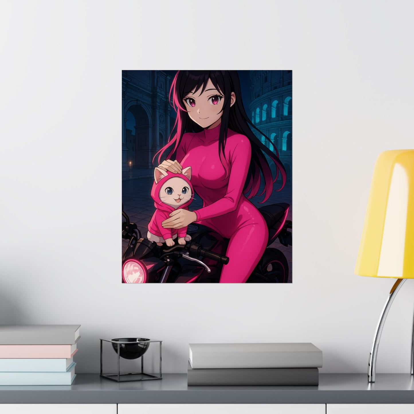 Anime Summer Poster, Adorable Art Print, Girl in Orchard, Wall Decor, Gift for Anime Lovers, Cute Decor for Home
