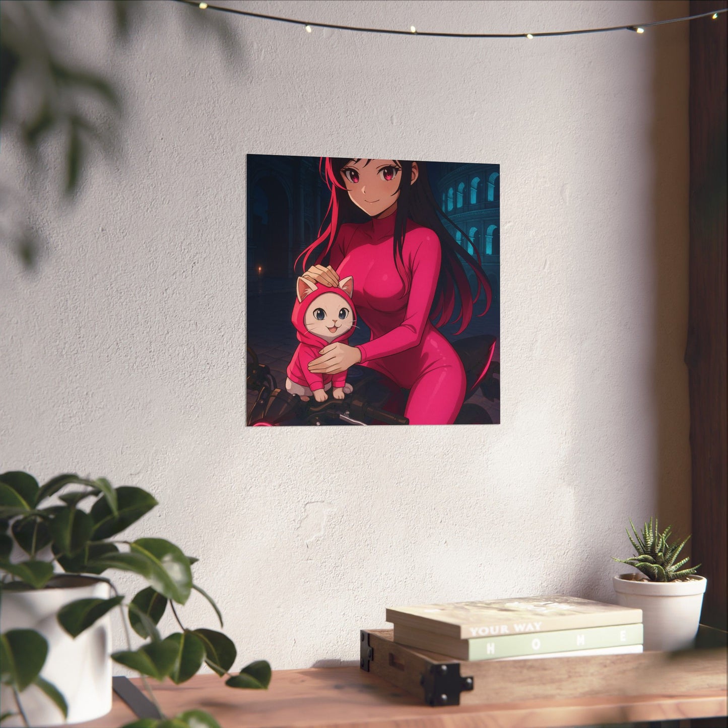 Anime Summer Poster, Adorable Art Print, Girl in Orchard, Wall Decor, Gift for Anime Lovers, Cute Decor for Home