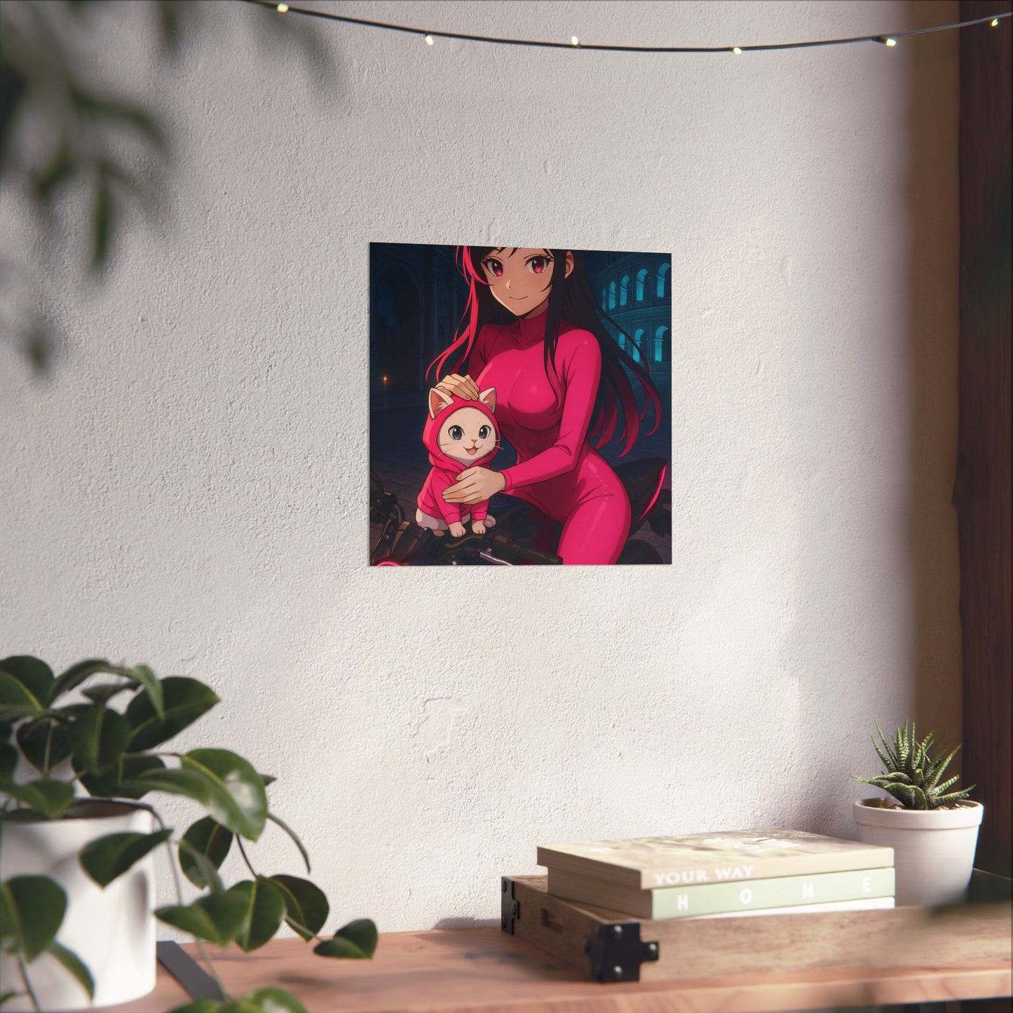 Anime Summer Poster, Adorable Art Print, Girl in Orchard, Wall Decor, Gift for Anime Lovers, Cute Decor for Home