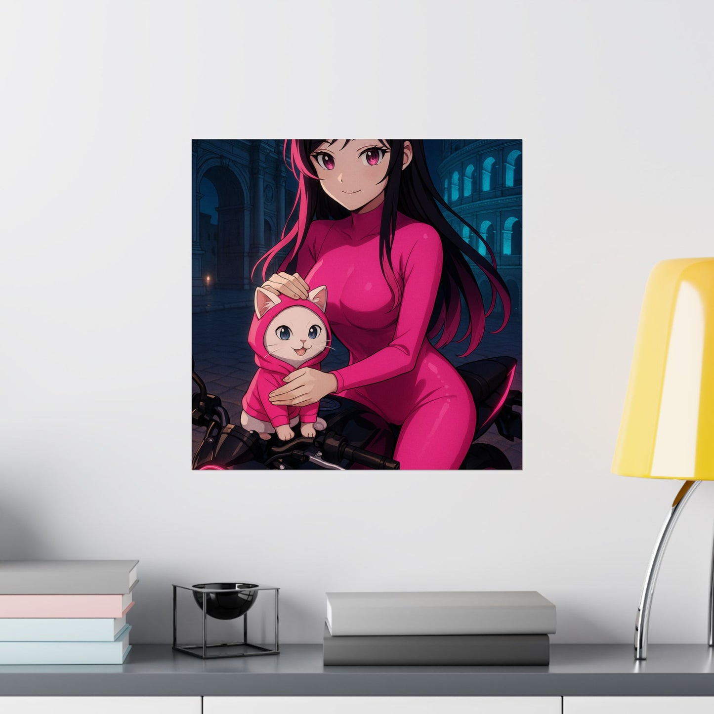 Anime Summer Poster, Adorable Art Print, Girl in Orchard, Wall Decor, Gift for Anime Lovers, Cute Decor for Home