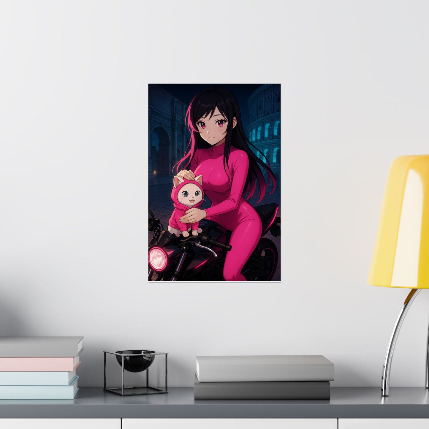 Anime Summer Poster, Adorable Art Print, Girl in Orchard, Wall Decor, Gift for Anime Lovers, Cute Decor for Home