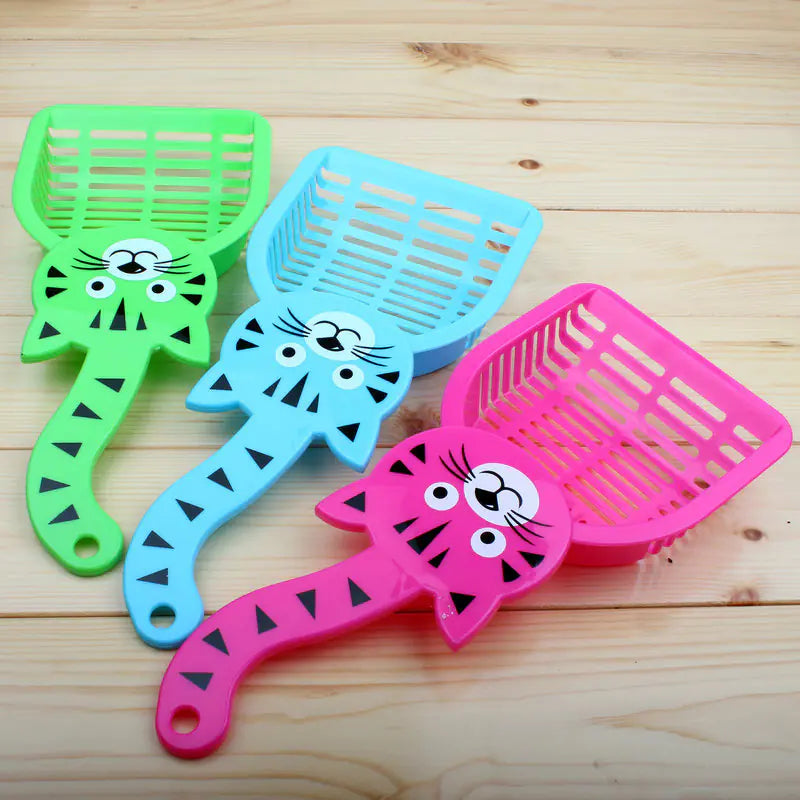 Cat-Shaped Litter Scoop with cat face and tail handle