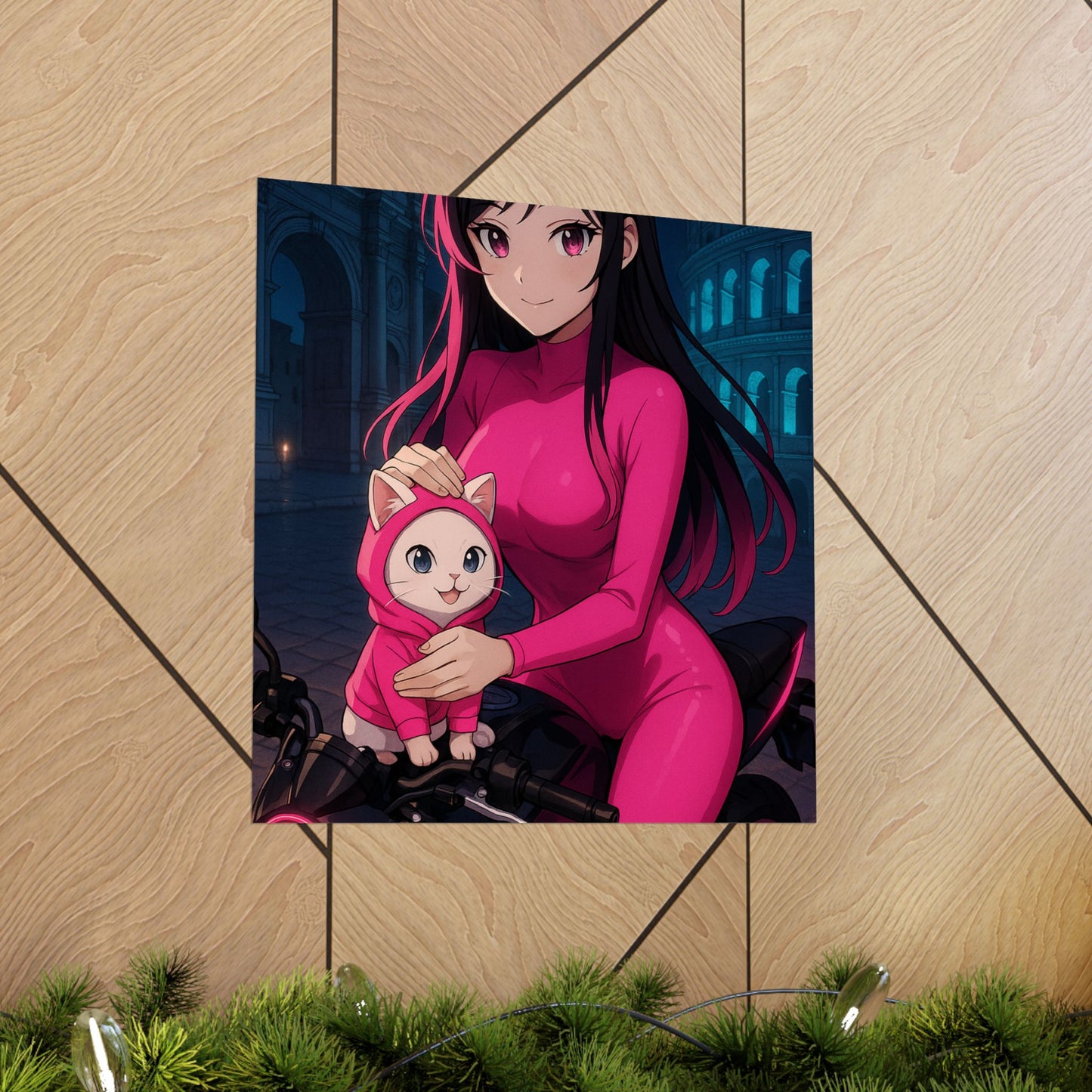 Anime Summer Poster, Adorable Art Print, Girl in Orchard, Wall Decor, Gift for Anime Lovers, Cute Decor for Home
