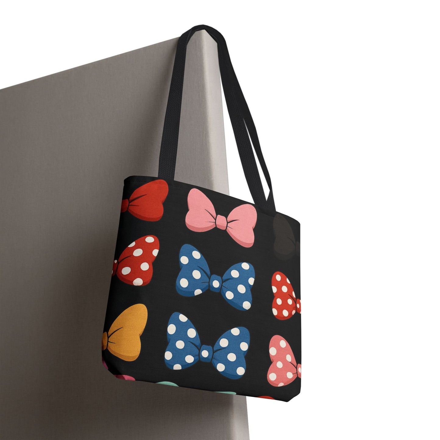 Polka Dot Bow Tote Bag, Cute Reusable Shopping Bag, Stylish Gift for Her, Summer Carryall, Fashion Accessory