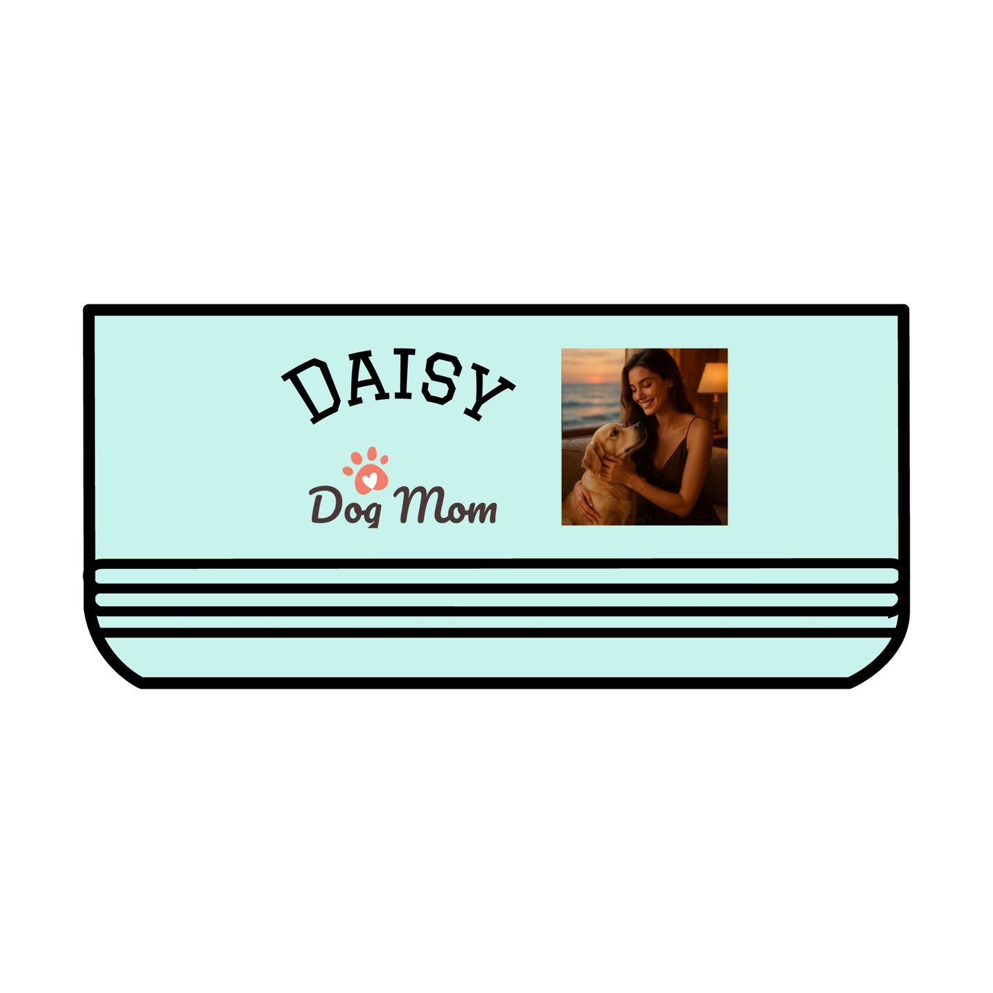 Personalized Dog Mom Pet Bowl - Cute 'I Love You' Design for Dog Lovers