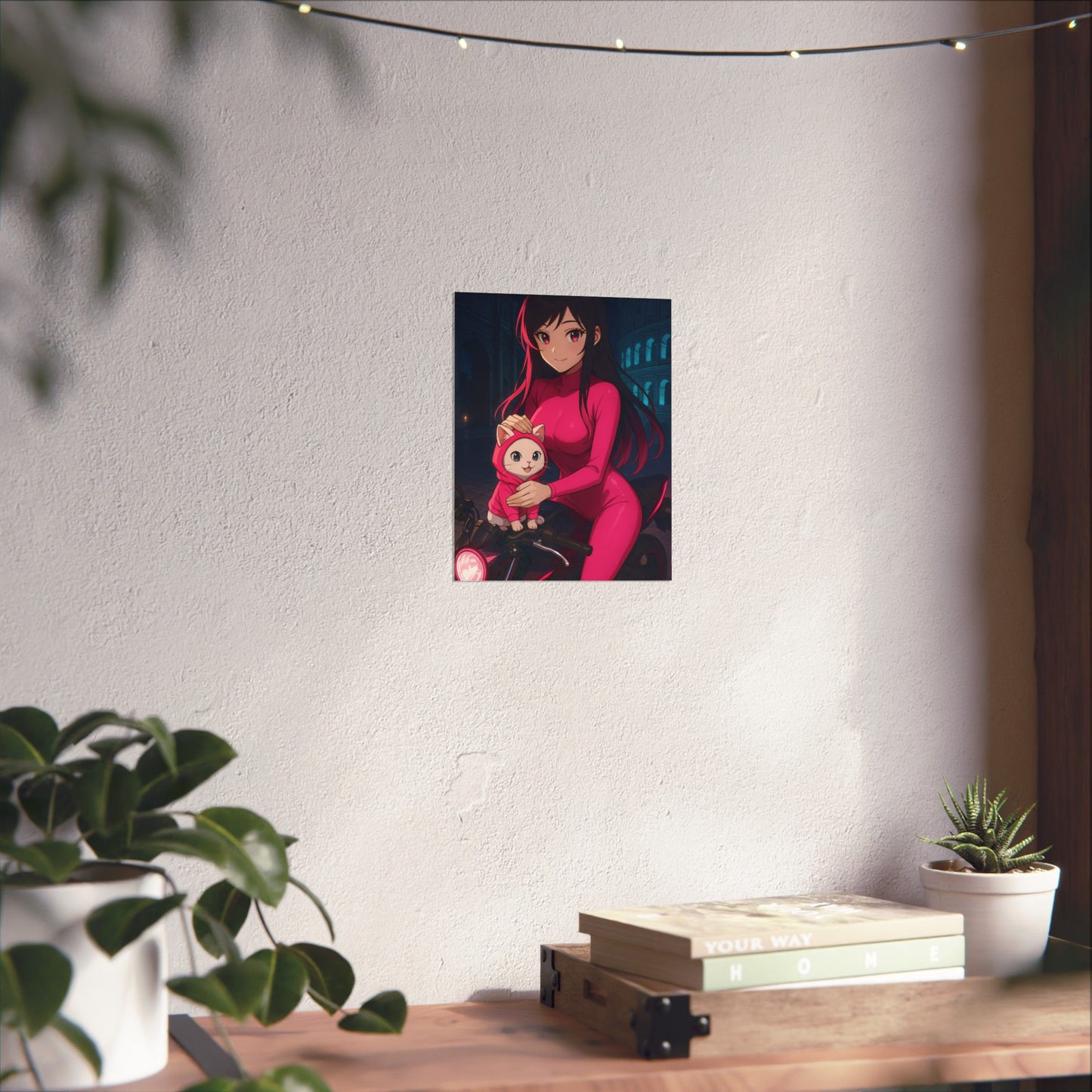 Anime Summer Poster, Adorable Art Print, Girl in Orchard, Wall Decor, Gift for Anime Lovers, Cute Decor for Home