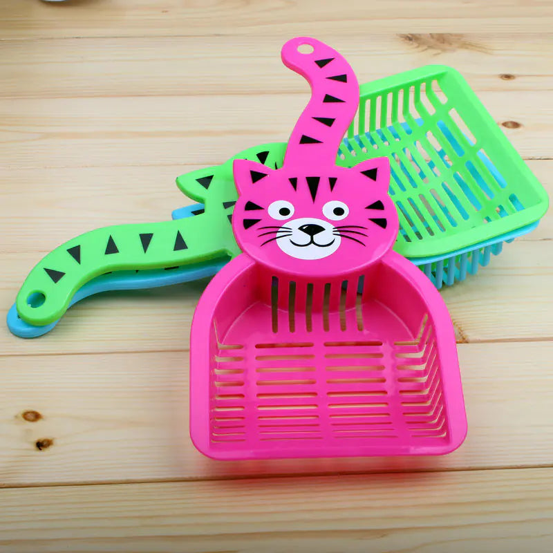Cat-Shaped Litter Scoop with cat face and tail handle