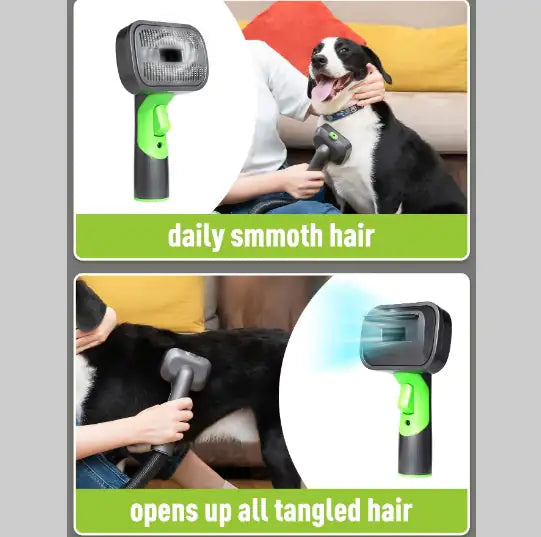 Adjustable suction settings being used with pet clipper