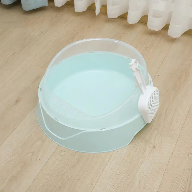 Large semi-enclosed cat litter box with included shovel