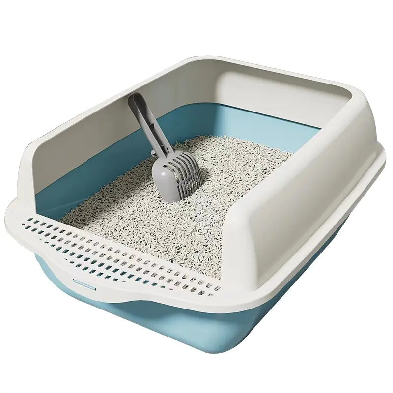 Removable top and base of cat litter box for easy cleaning