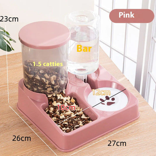 Automatic pet feeder and water dispenser for cats and small dogs