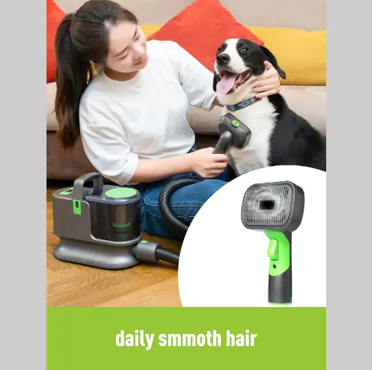 Adjustable suction settings being used with pet clipper