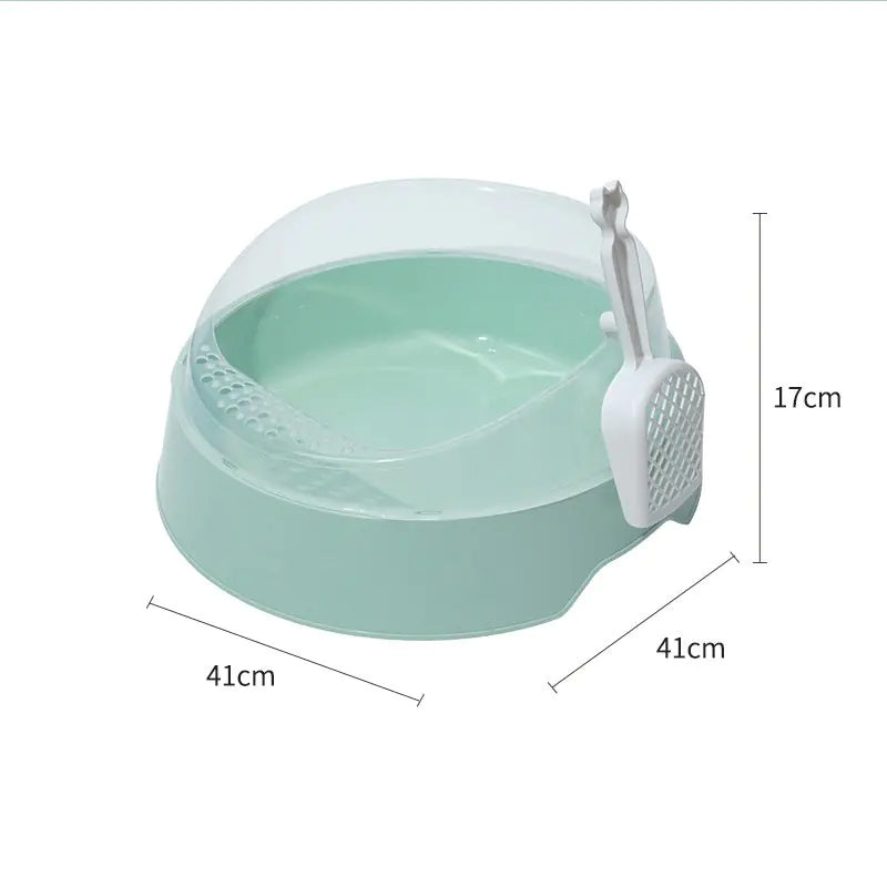 Large semi-enclosed cat litter box with included shovel