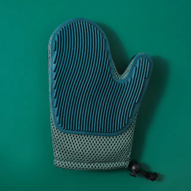 Silicone pet grooming gloves for dogs and cats with hair remover brushes