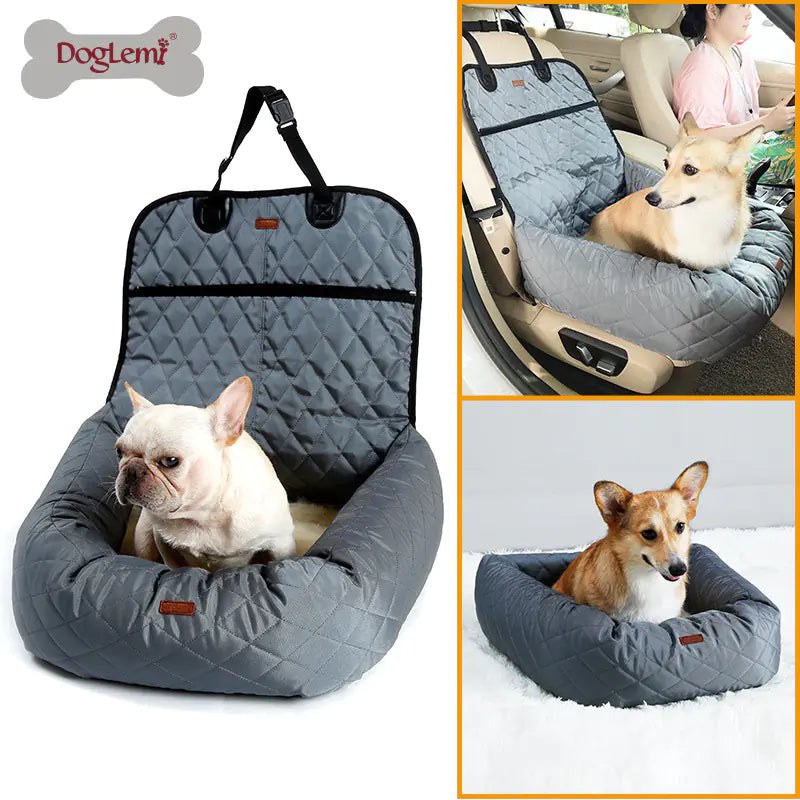 Multifunctional Pet Car Bed with Thick Cushion | Travel & Home Use