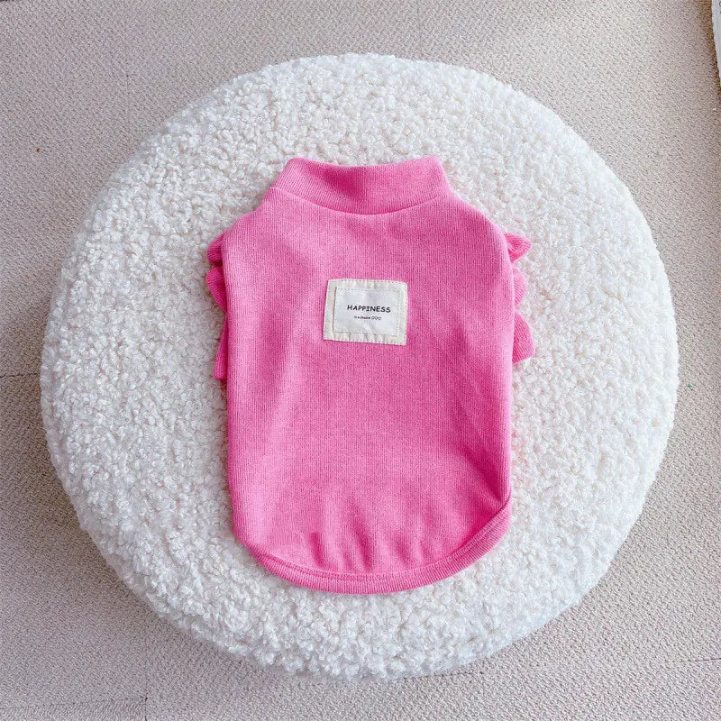Flying‑sleeve knitwear dog sweater in pink for small breed