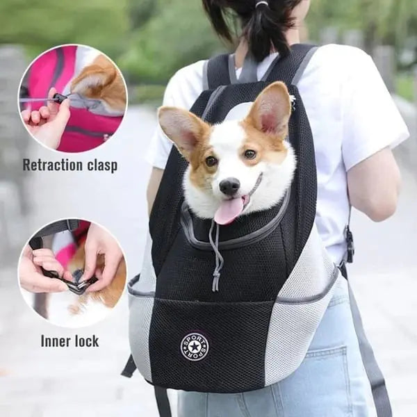 Mesh pet backpack carrier for small dogs and cats