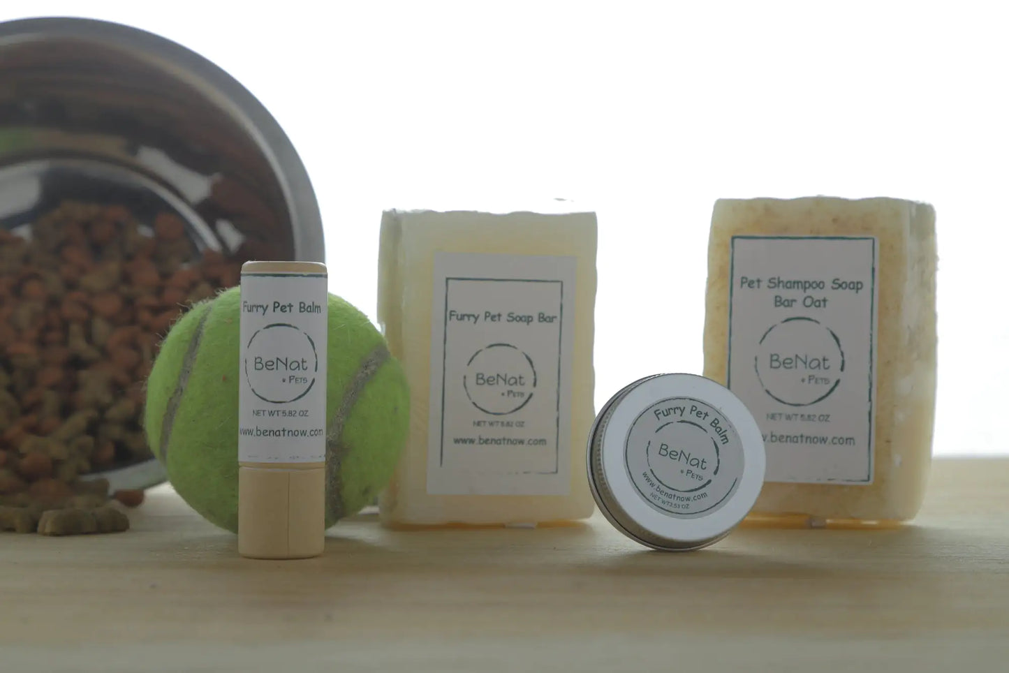 Handcrafted pet shampoo bar with oat and coconut