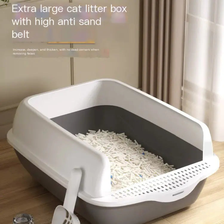 Removable top and base of cat litter box for easy cleaning