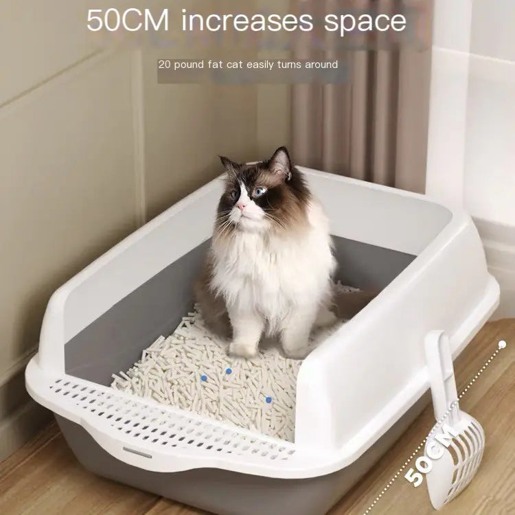 Odor control litter box for large cats or multiple cats