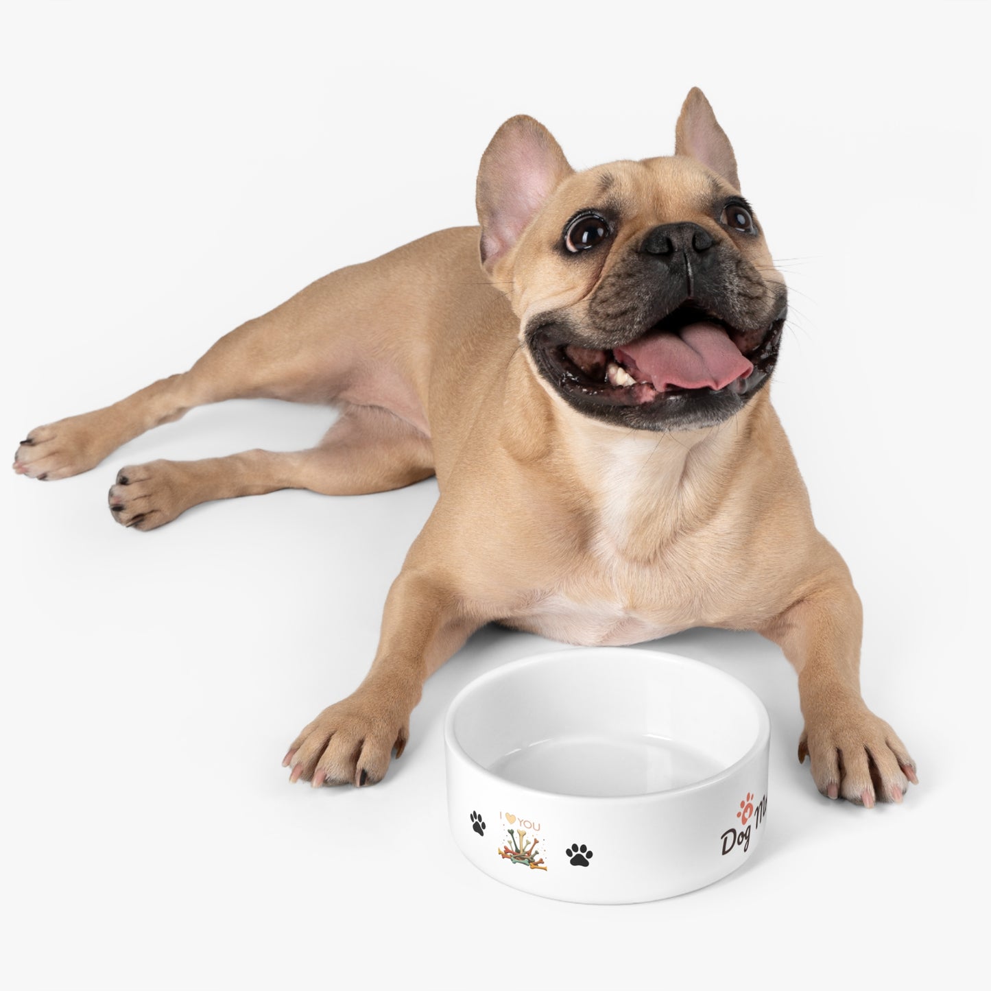 Personalized Dog Mom Pet Bowl - Cute 'I Love You' Design for Dog Lovers