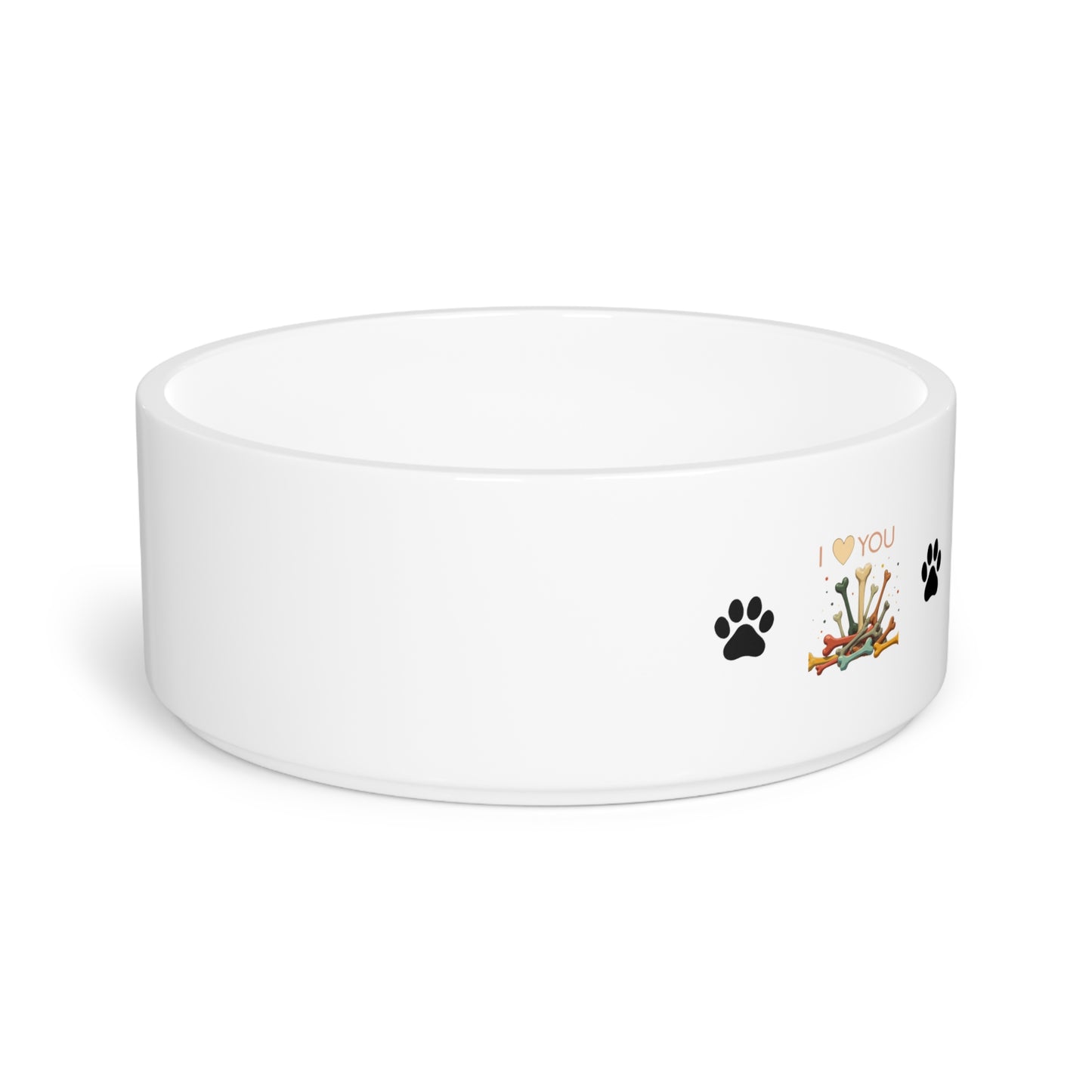 Personalized Dog Mom Pet Bowl - Cute 'I Love You' Design for Dog Lovers