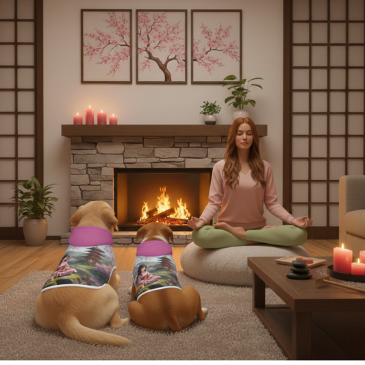 Pet Hoodie — Sakura Garden Anime Girl & Shiba Inu Print,