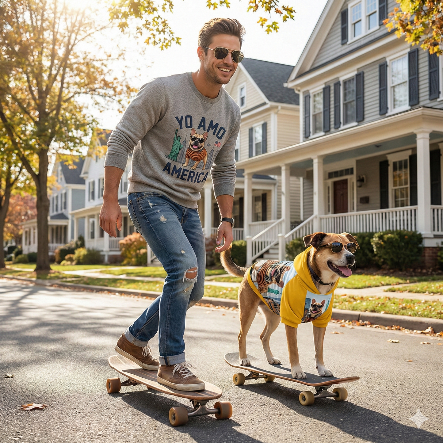 DOG sweter on skateboard/ Dog hodie