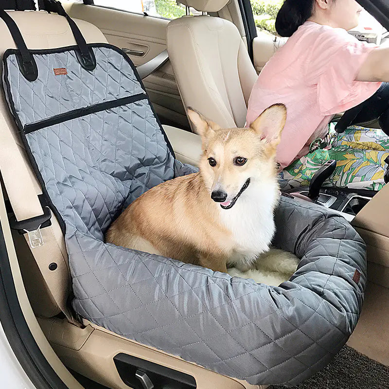 Multifunctional Pet Car Bed with Thick Cushion | Travel & Home Use