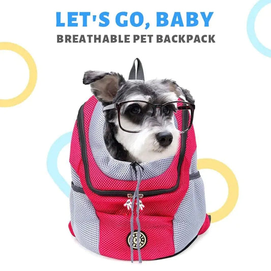 Breathable pet travel backpack with padded straps