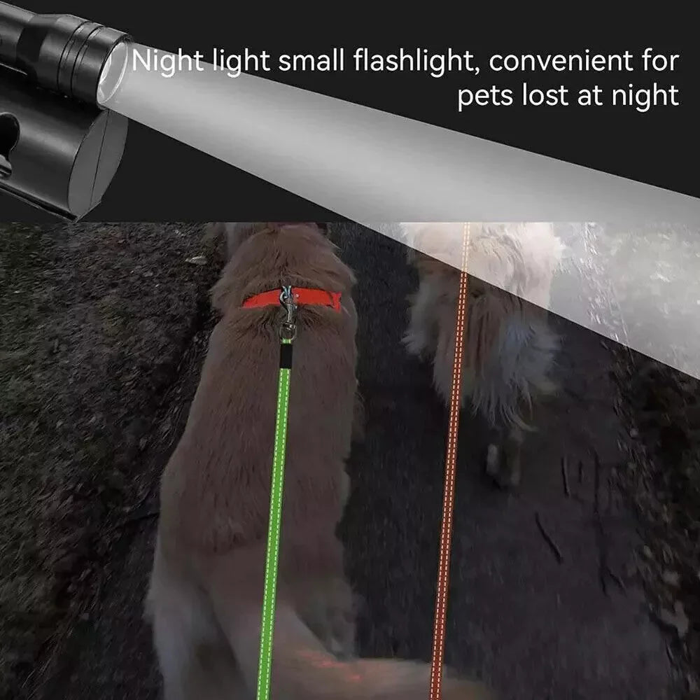 twin control retractable dog leash dual leash with night light