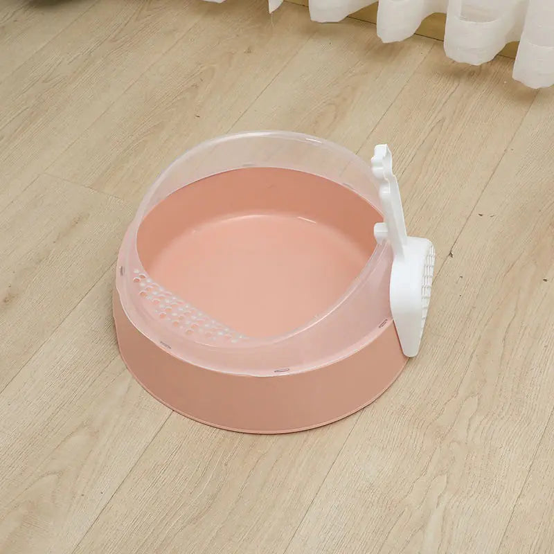 Large semi-enclosed cat litter box with included shovel