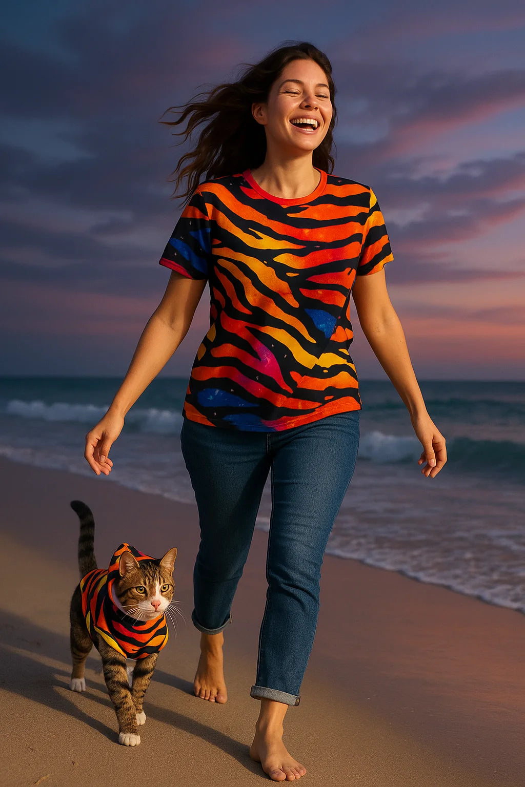 Custom Tiger-Inspired Cat Hoodie